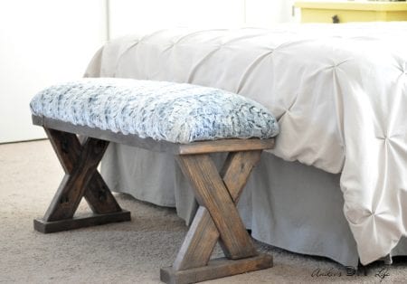 DIY Upholstered X Bench From 2x4 Boards Anikas DIY Life Main2