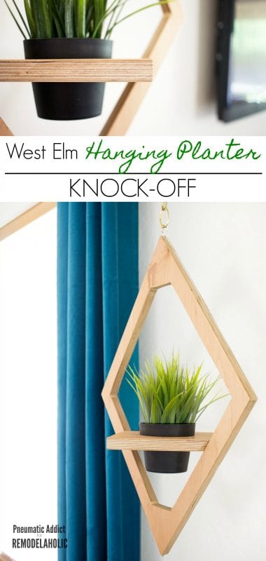 West Elm Modern Hanging Planter Knockoff | DIY tutorial and building plan
