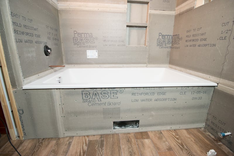 Remodelaholic Basement Bathroom Drywall and Cement Board Installation