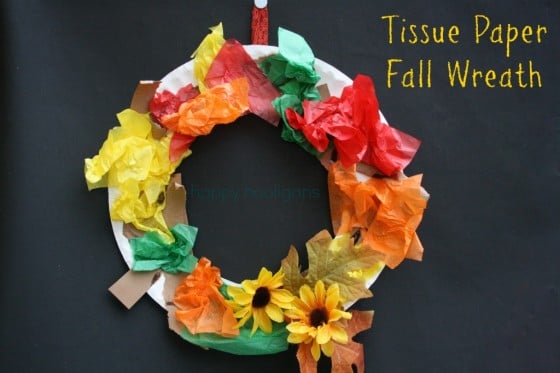 Tissue Paper Fall Wreath happy hooligans