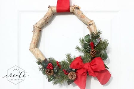 Birch Christmas Wreath Horizontal