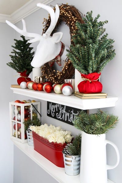 Christmas Shelves From Side