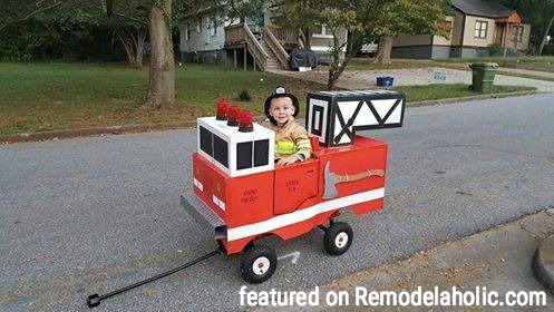 Halloween Fire Truck Wagon Tutorial Featured On Remodelaholic.com