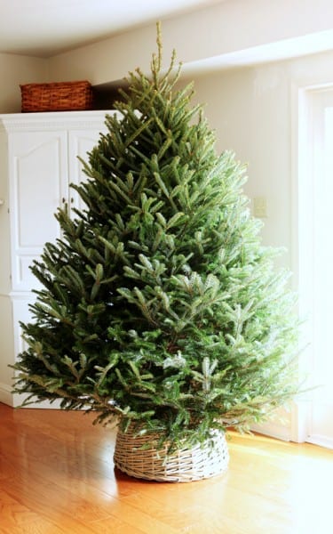 How To Make A Basket Into A Christmas Tree Skirt