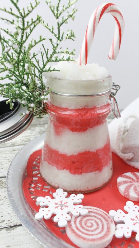 A Fun, Festive Beauty Gift For Christmas. Candy Cane Sugar Scrub Recipe Via Remodelaholic.com