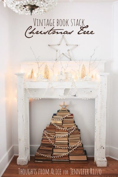 Vintage Book Stack Christmas Tree