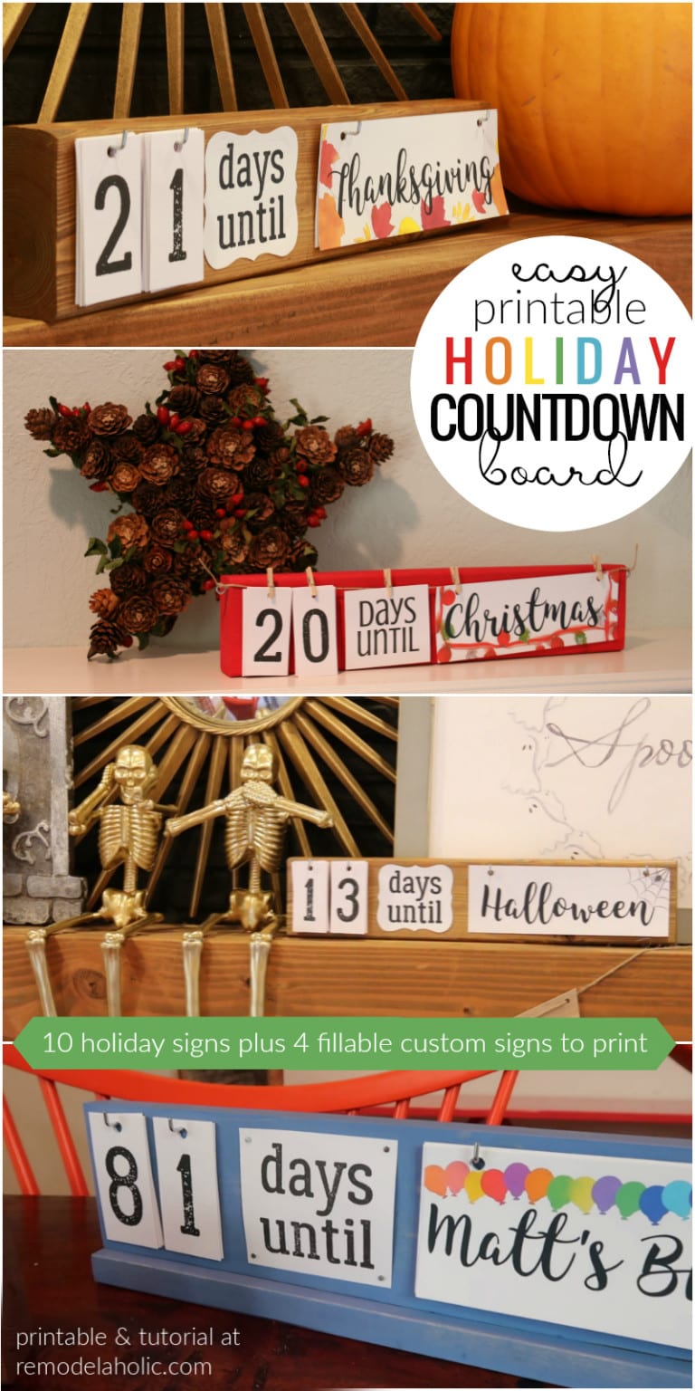 Easy DIY Holiday Countdown Board + Printables | Remodelaholic