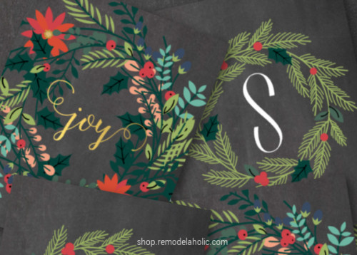Christmas Printable Wreath Monogram Set (plus JOY!) | Remodelaholic