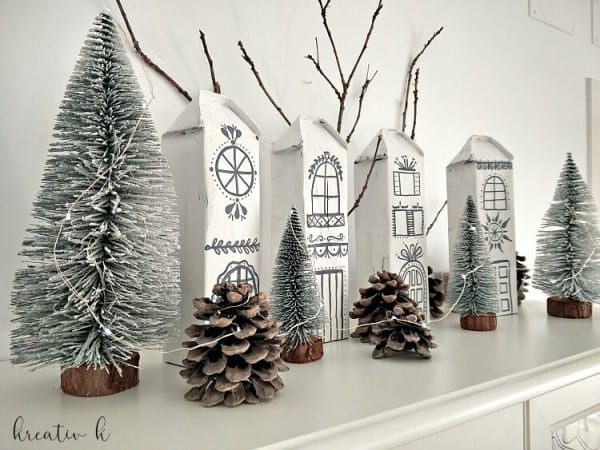 Kreativk Nordic Christmas Village From Milk Cartons