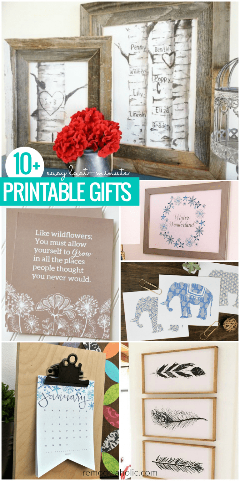 Last-Minute Printable Gift Ideas | Remodelaholic