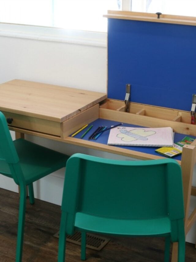 DIY IKEA HEMNES DESK HACK INTO HIDDEN DOUBLE DESK FOR KIDS Story