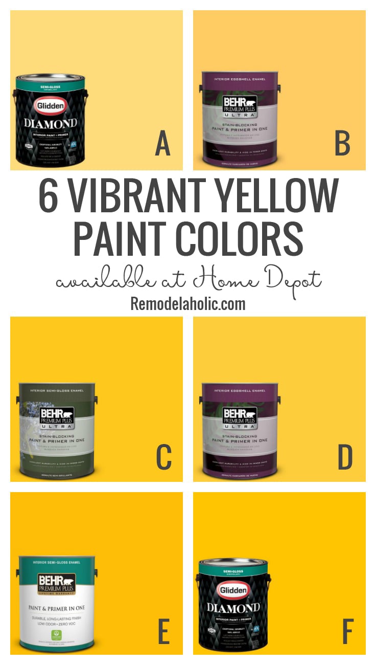 6 Vibrant Yellow Paint Colors Available At The Home Depot Remodelaholic