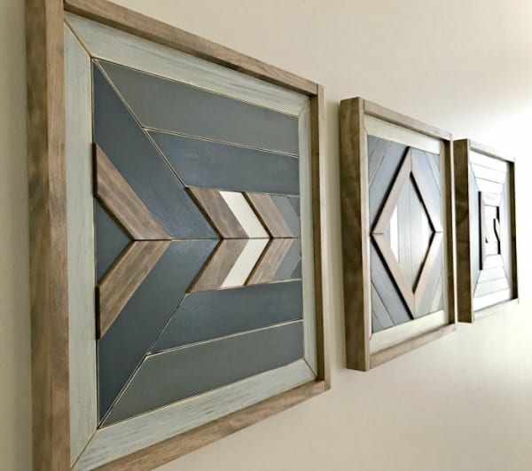 DIY Scrap Wood Wall Quilt Tribal Art Tutorial 14