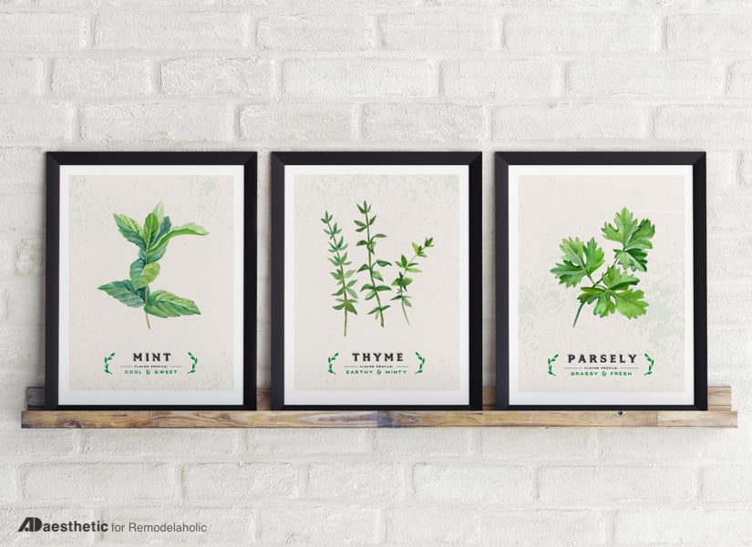 Kitchen Wall Art Printable: Culinary Herb Series | Remodelaholic kitchen-wall-art-printable-culinary-herb-series-remodelaholic