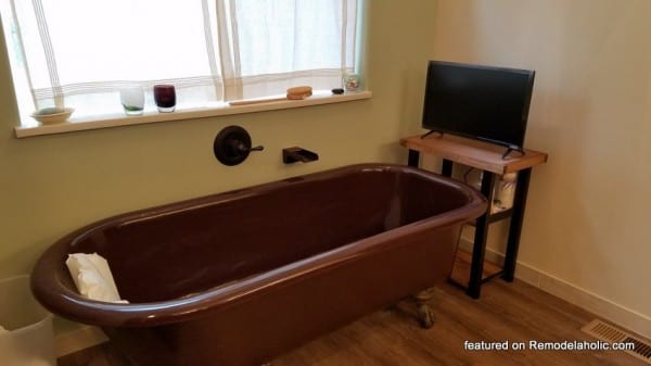 IKEA Hack Master Bath TV Shelf