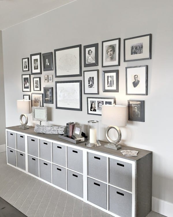 Homeshow Feature, Gallery Wall With IKEA Hack Wood Wrapped Cubbies