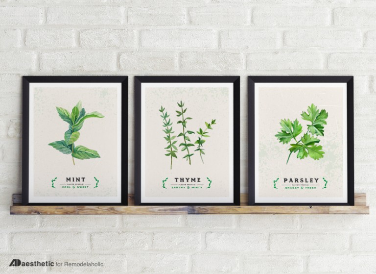 Kitchen Wall Art Printable: Culinary Herb Series | Remodelaholic