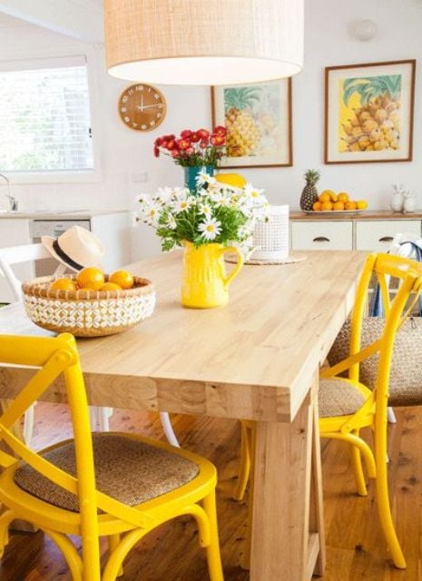 Coastal Yellow Kitchen via Australian Country Magazine | Yellow Kitchen Inspiration #Remodelaholic