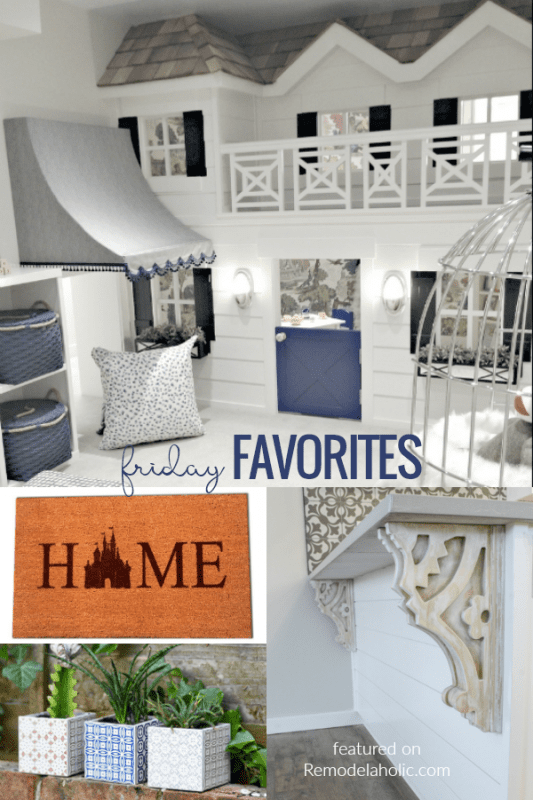 Friday Favorites #remodelaholic Amazing Indoor Playhouse, Diy Carved Corbels, Tile Planters, Disney Doormat, And More