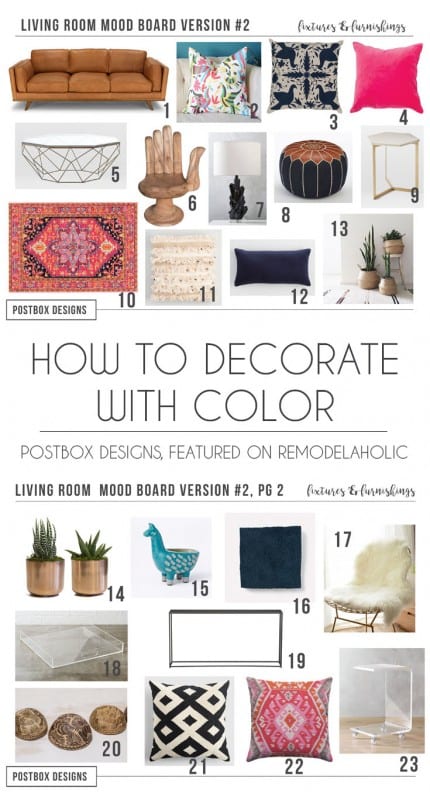 Postbox Designs: 6 Tips to Decorating with Color in your Living Room Design