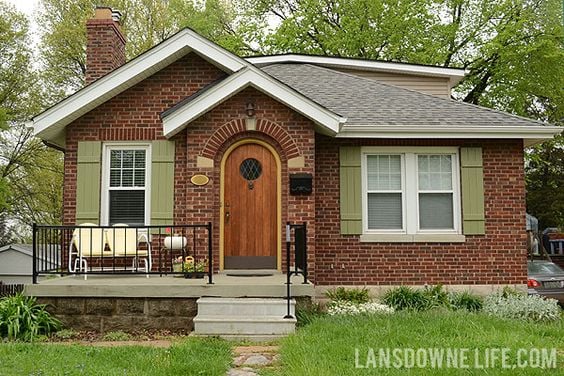 Plain to Pretty Curb Appeal Inspiration | Adding a Porch and Shutters #remodelaholic #curbappeal #virtualmakeover