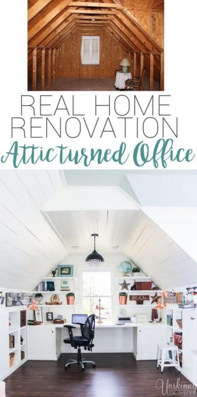 Attic Turned Office Renovation 508x1024
