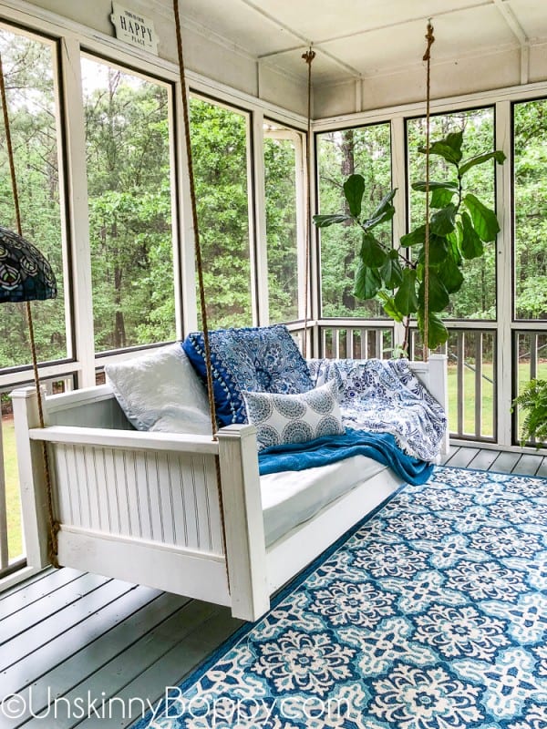 Back Porch Bed Swing Makeover 21