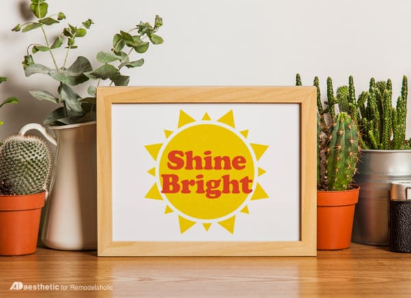 Free Printable Graphic Shine Bright AD Aesthetic For Remodelaholic &bull; Horizontal