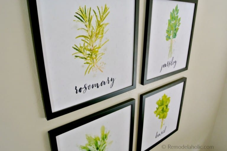 Kitchen Wall Art Printable: Watercolor Herb Art Set | Remodelaholic
