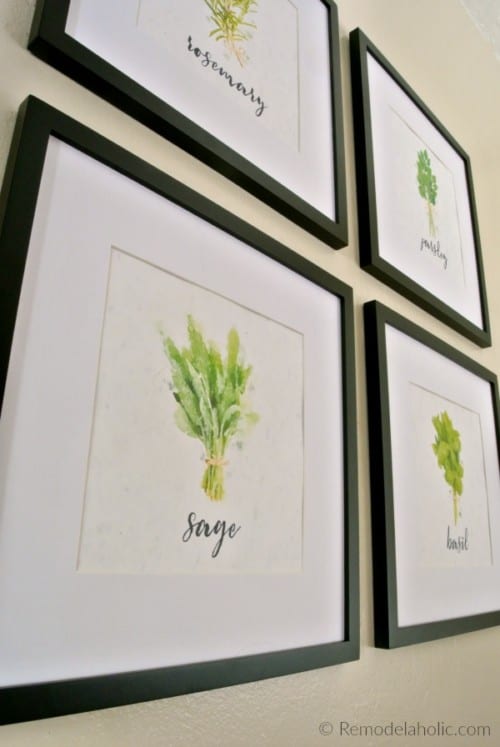Kitchen Wall Art Printable: Watercolor Herb Art Set | Remodelaholic