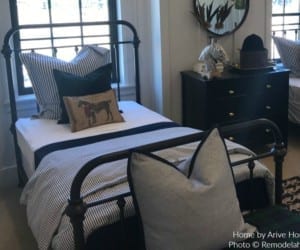 Classic Metal Bed Frame For Boys Room In Modern Farmhouse Style, Arive Homes And Brandalyn Dennis Design, 2018 Utah Valley Parade Of Homes, Featured On Remodelaholic