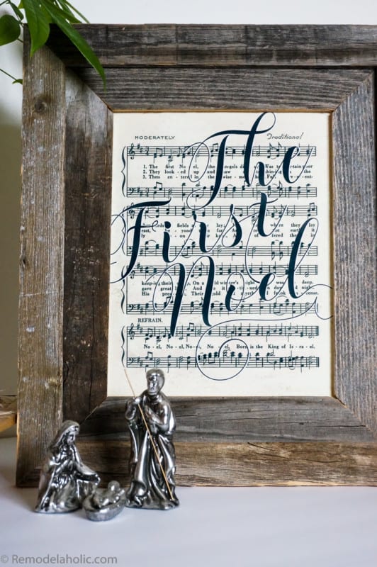Free Printable Farmhouse Style Vintage Christmas Song Print Set @Remodelaholic 3