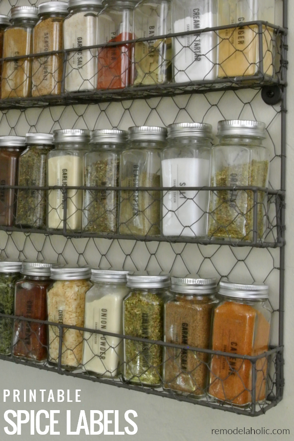 Printable Spice Labels for a Modern Farmhouse Style Spice Rack & Pantry ...