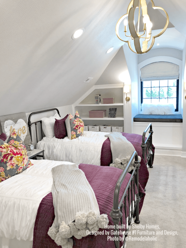 Girls' Bedroom With Pink And White Shelby Homes, Gatehouse No. 1 Furniture & Design (219).ed