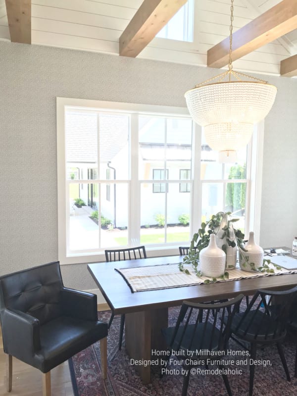 Simple Modern Farmhouse Dining Room Millhaven Homes, Four Chairs Furniture & Design (135)