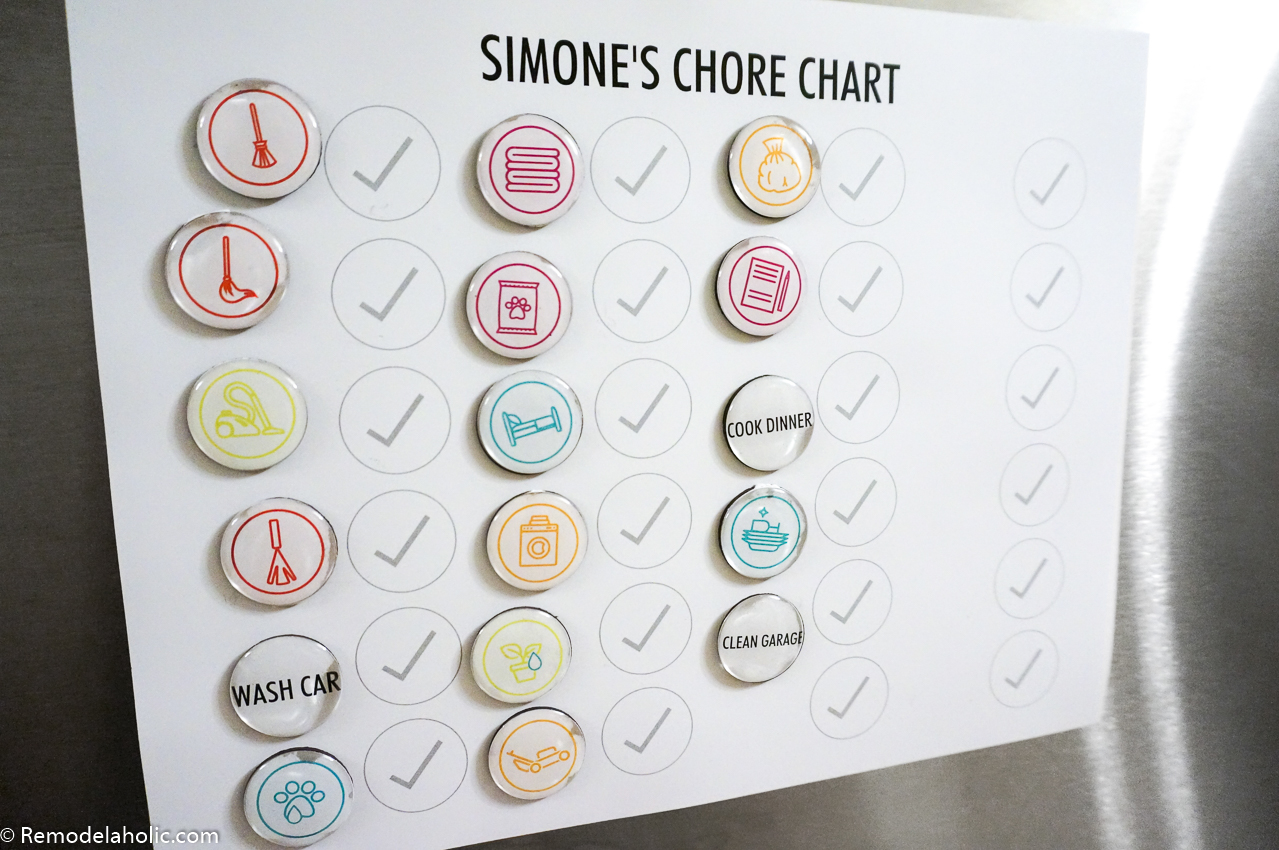 Editable Magnetic Chore Chart Printable for Kids | Remodelaholic