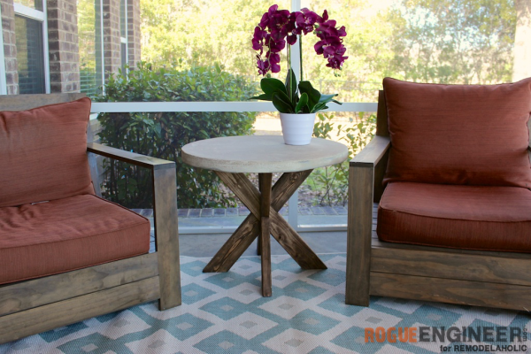Patio Or Sunroom Furniture With Concrete X Table