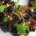 Detail DIY Pine Cone Wreath With Lights Pine Berries, Remodelaholic