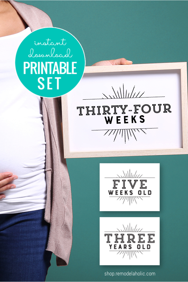 Printable Pregnancy Announcement Ideas &amp; Pregnancy Milestone Cards ...