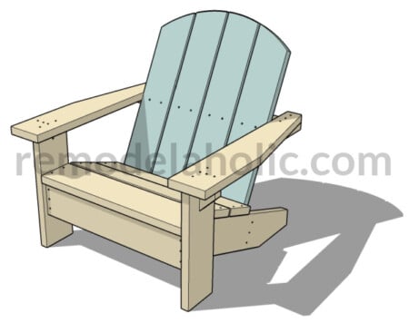 DIY Kids Adirondack Chair Plans, Cut Curved Back, Remodelaholic