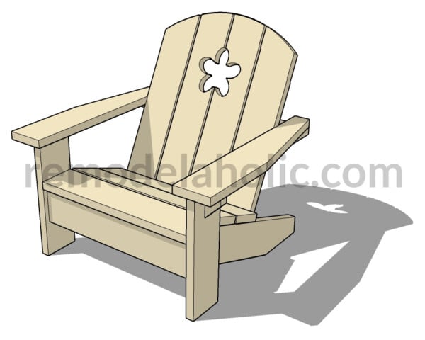 DIY Kids Adirondack Chair Woodworking Plan With Flower Cutout, Remodelaholic