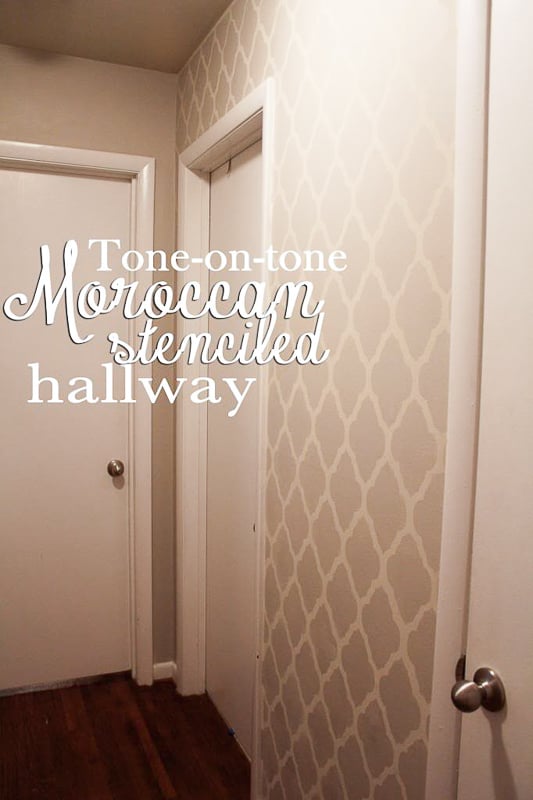 Decorate A Hallway Moroccan Stenciled Tone On Tone Painted Hall All Precious And Pleasant Via Remodelaholic