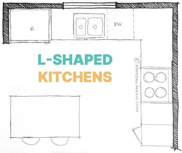 L Shaped Kitchen Floor Plan Ideas With Island Remodelaholic