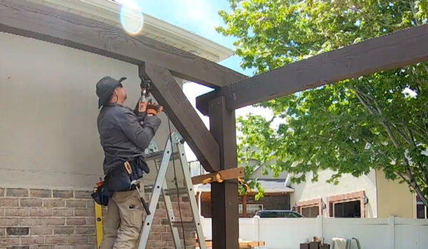 How to Build a DIY Pergola on a Concrete Patio | Remodelaholic