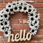 DIY Dollar Tree Hello Wreath With Flowers, Remodelaholic (6)