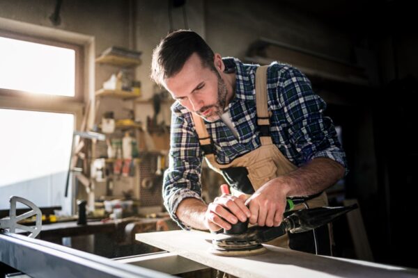 Man Woodworking