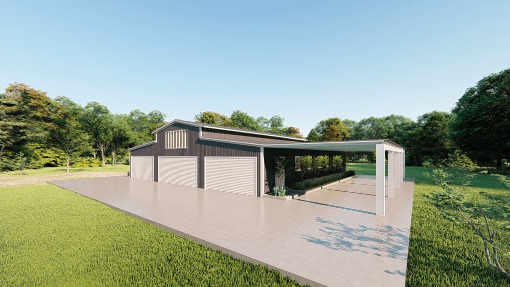Barndominiums 60x60 Barndominium Metal Building Rendering 3