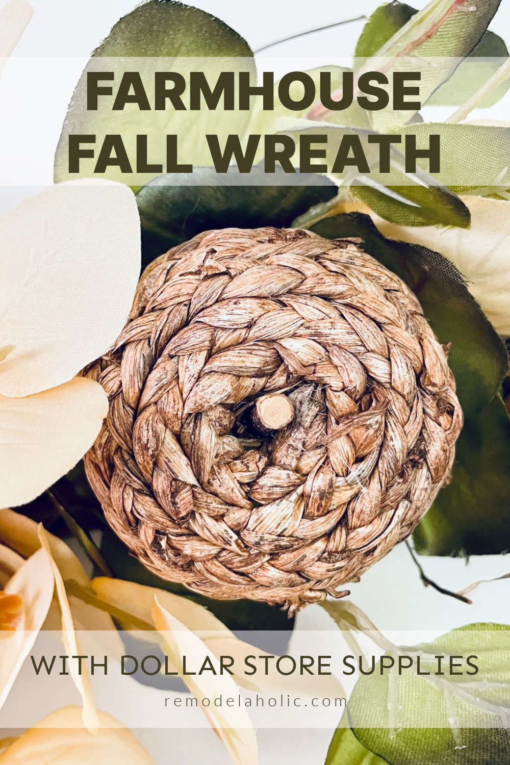 Easy Farmhouse Fall Wreath DIY from Dollar Tree | Remodelaholic