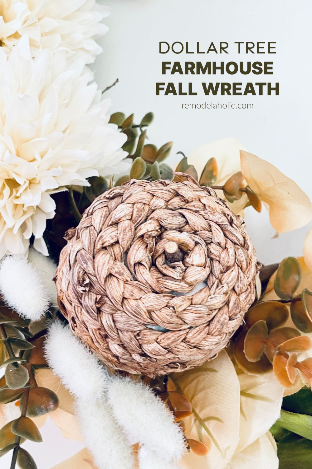 Easy Farmhouse Fall Wreath DIY from Dollar Tree | Remodelaholic