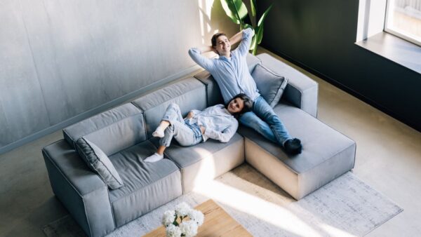 Couple Living Room Relax